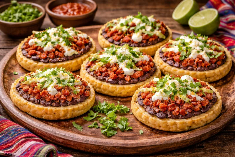 Sopes de Frijol y Chorizo